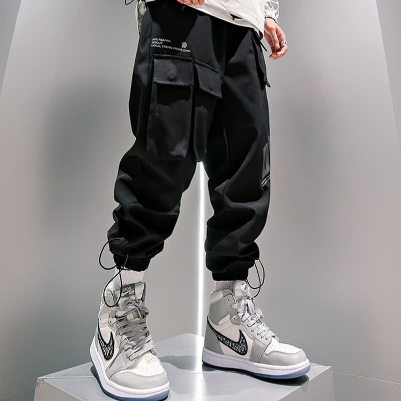 Mens Japanese Streetwear Cargo Pants Hm Baggy Style With Wide Legs, Black  Jogger 211006 From Cong02, $45.6 | DHgate.Com