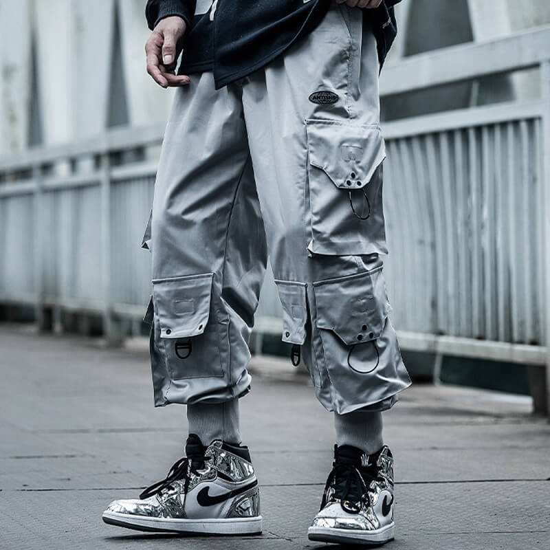 تسوق Black Cargo Pants Men Joggers Hip Hop Pants Hippie Cargo Trors for Men  Streetwear Plus Size Pockets Oversize اونلاين | جوميا مصر