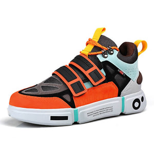 INFINIT 'Blaze Chromatic' Sneakers Colorful High top Sneakers Shoes Orange / US 7 / EU 39 ( 24.5 cm / 245 mm ) Infinit Store Infinit Store Infinit Sneakers