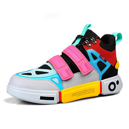 INFINIT 'Blaze Chromatic' Sneakers Colorful High top Sneakers Shoes Pink / US 7 / EU 39 ( 24.5 cm / 245 mm ) Infinit Store Infinit Store Infinit Sneakers