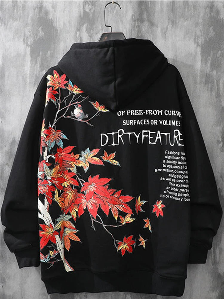 Sakura Maple Leaf Hoodie Coats & Jackets Black / Japanese size L Infinit Store Infinit Store Infinit Sneakers