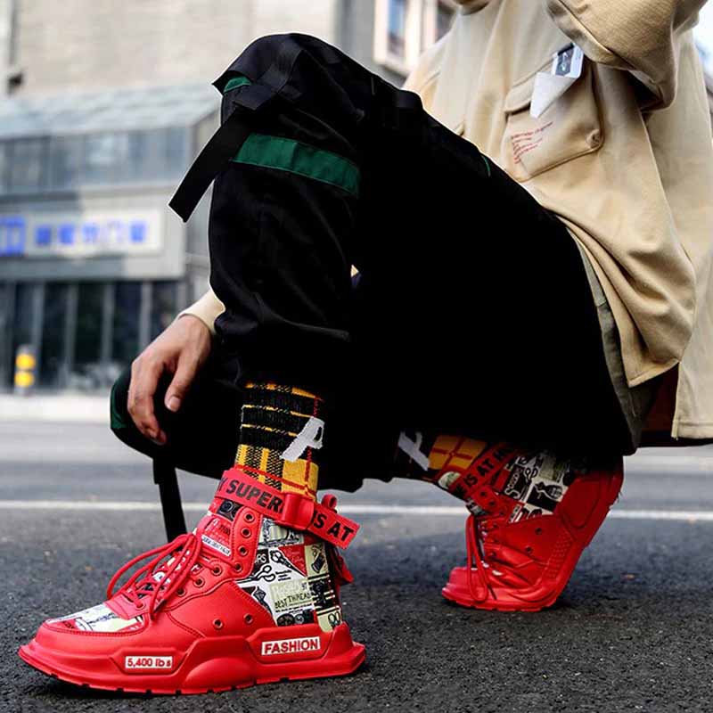 Red cheap fashion sneakers