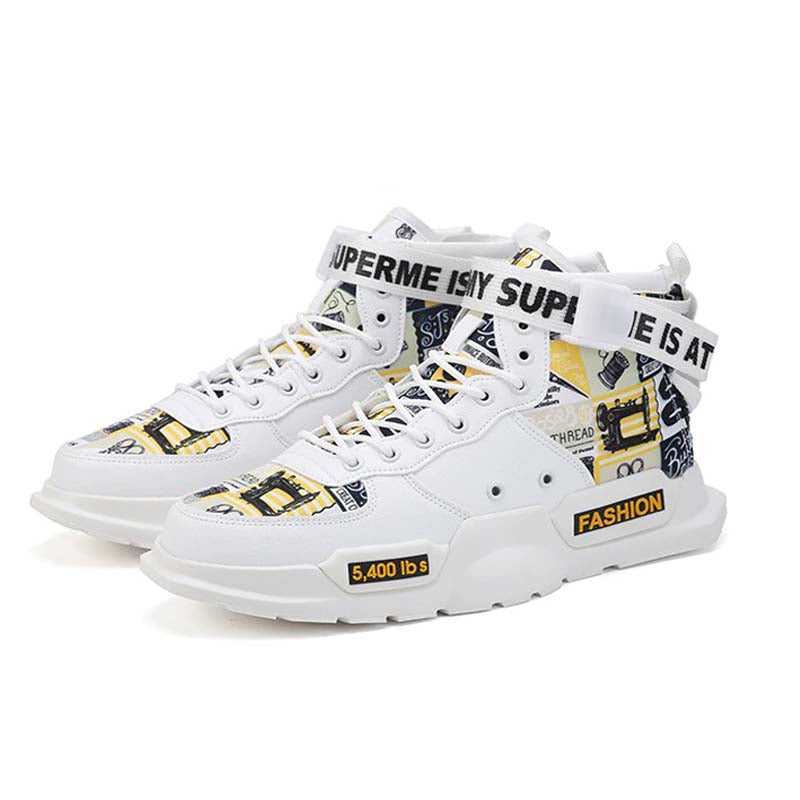 Sudden Wealth Sneakers Hip Hop edition Shoes White Yellow / US 9.5 / UK 9 / EU 43 ( 27 cm / 270 mm ) Infinit Store Infinit Store Infinit Sneakers