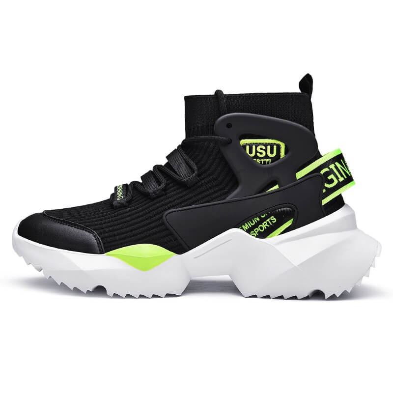 USU Shoes High Top Sneakers for men Shoes Black Green / US 9.5 / UK 9 / EU 43 ( 27 cm / 270 mm ) Infinit Store Infinit Store Infinit Sneakers