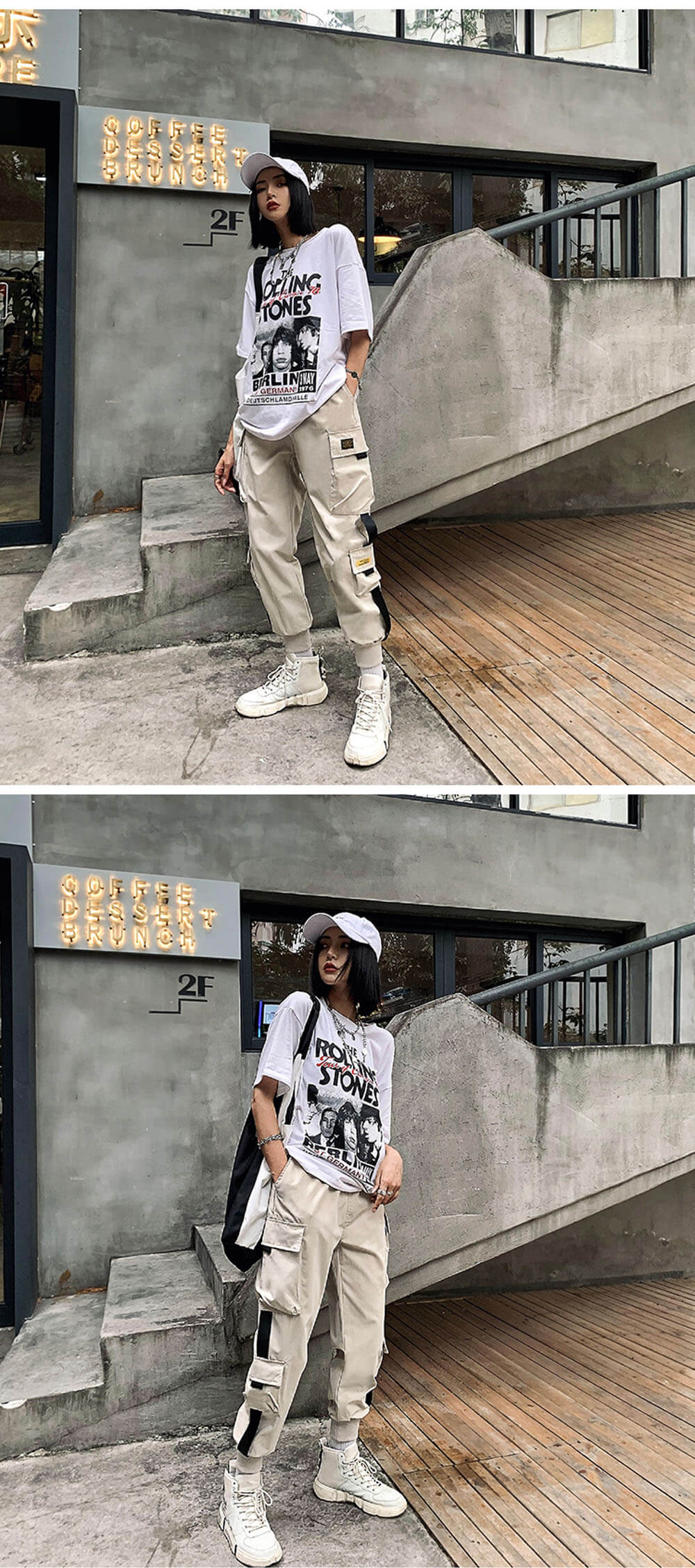 Women Cargo Pants best Harajuku Elastics High Waist Streetwear for wom –  INFINIT STORE