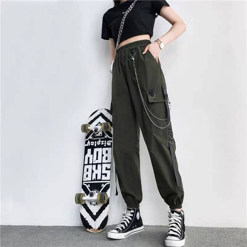 BaronHong Korean Fashion Men Streetwear Pants Cargo Pants Men Loose Harem  Pants(armygreen,XXXXL): Buy Online at Best Price in UAE - Amazon.ae