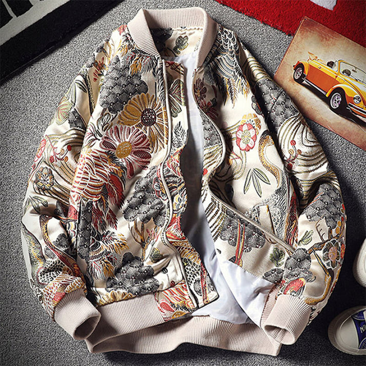 Japanese Embroidery Bomber Jacket