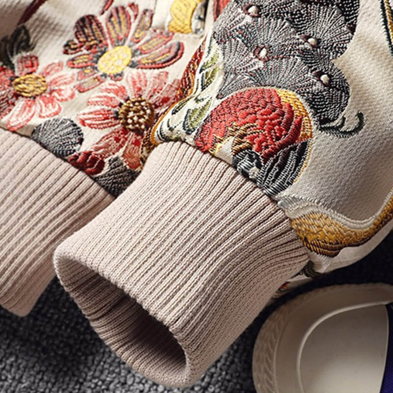 floral bomber jacket japanese embroidery streetwear varsity jackets –  INFINIT STORE