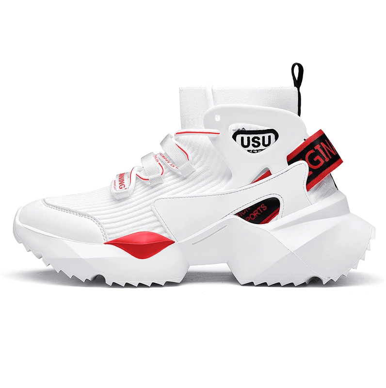 INFINIT HYPE-X 'Level Insane' Sneakers Shoes Red & White / UK 6.5 / US 7 / EU 40 ( 25 cm / 250 mm ) Infinit Store Infinit Store Infinit Sneakers