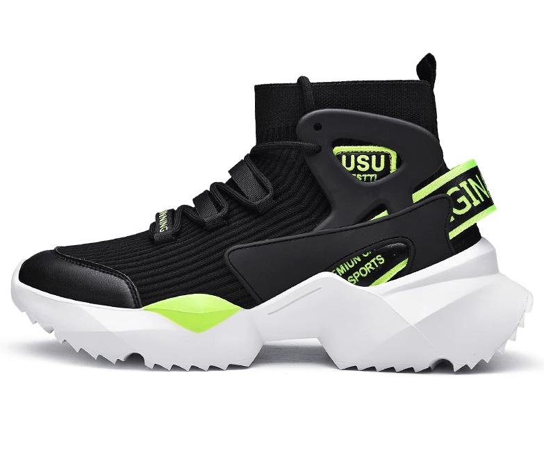 INFINIT HYPE-X 'Level Insane' Sneakers Shoes Black Green / UK 6 / US 6.5 / EU 39 ( 24.5 cm / 245 mm ) Infinit Store Infinit Store Infinit Sneakers