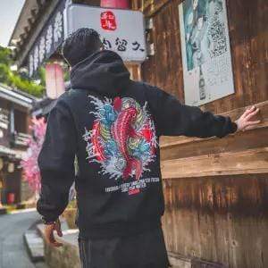 INFINIT Oni Japanese Demon Hoodie Coats & Jackets XXL / Akai Koi ( Black ) Infinit Store Infinit Store Infinit Sneakers