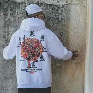 INFINIT Oni Japanese Demon Hoodie Coats & Jackets XL / Bushi / Samurai ( White ) Infinit Store Infinit Store Infinit Sneakers