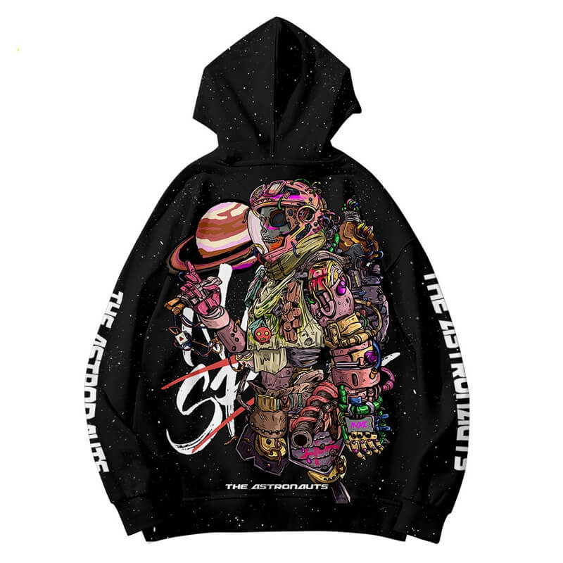 the astronauts streetwear hoodie, Mens Streetwear hoodie japanese streetwear hoodie Shirts & Tops Black / L Infinit Store Infinit Store Infinit Sneakers